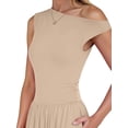thumbnail image 4 of Women'S Summer Sleeveless Maxi Dress One Shoulder Casual Slim Swing Pleated Formal Dresses with Pockets Color XL, 4 of 9