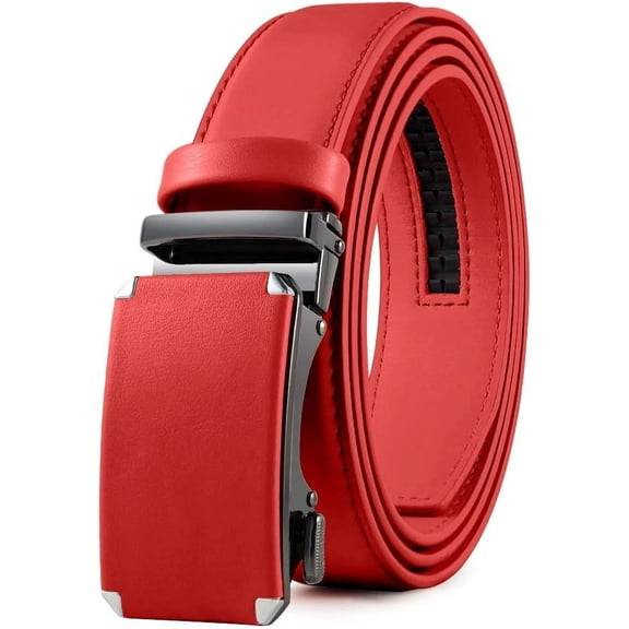 XIBUFE Ratchet Belt for Men Dress Adjustable 1 3/8" Genuine Leather Designer Belt, Size Length Can be Cut, with Gift Box Genuine Leather mens leather belt