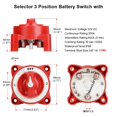 thumbnail image 2 of Car Camping Truck RV Isolator Disconnect Rotary Boat Switch With AFD 350A 32V Luminous 3 Position Battery Disconnect Switch, 2 of 5