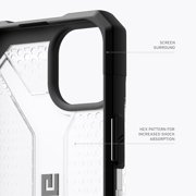 UAG iPhone 15 Plus Case 6.7 Plasma Ice Rugged Transparent Clear Military Grade Drop Tested Protective Cover by URBAN ARMOR GEAR