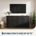thumbnail image 4 of 12 Drawers Dresser for Bedroom, 61" Wide Modern Chest of Drawers with Metal Handle, Farmhouse Dresser TV Stand, Wood Drawer Organizer for Bedroom, Living Room, Hallway, 4 of 8