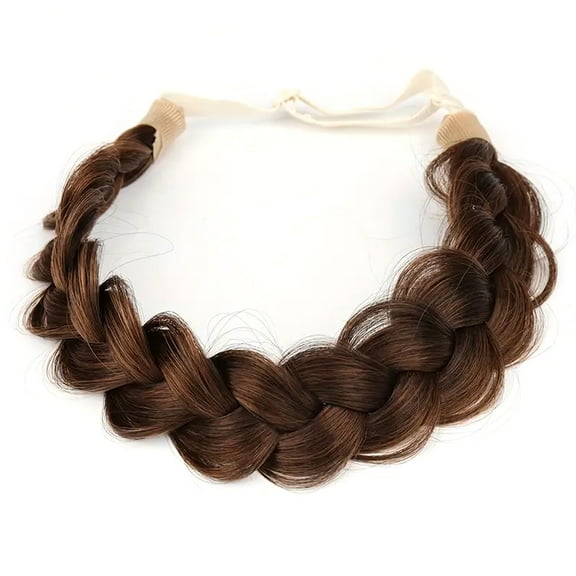 Namzi Headband Braid Wig - 1 Piece, Light Brown, 40CM Width, Heat-Resistant Synthetic Hair, Effortless Three-Strand Braided Hairstyle, Easy-to-Wear for Daily & Special LooksCategory,