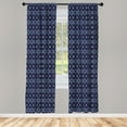 thumbnail image 2 of Ambesonne Modern Boho Curtains, Oriental Pattern Design, Pair of 28"x84", Navy Blue Dark Grey Black, 2 of 4