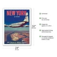 thumbnail image 2 of New York USA by Clipper - Boeing 377 over Manhattan Island - Pan American World Airways - Vintage Airline Travel Poster c.1950 - Bamboo Fine Art 290gsm Paper Print (Unframed) 24x32in, 2 of 4