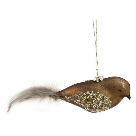 Feathered Bird Ornament - Northlight Mercury Glass Bird Christmas Ornament with Feather Tail