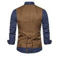 thumbnail image 3 of Work Vest For Men Qiggri New Splicing Fake Two-Piece Breasted Top Casual Men's Suit Top Mens Suit Vest, 3 of 4