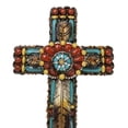 thumbnail image 5 of Rustic Southwestern Tribal Chic Feather With Colorful Floral Motifs Wall Cross, 5 of 9