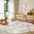 thumbnail image 5 of UERMEI Area Rugs for Living Room 10x10 Round Washable Rug Vintage Pattern Large Non-Slip Stain Resistant Soft Durable Floor Carpet for Bedroom, Dining Room, Home Office - Brown, 5 of 13