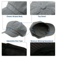 thumbnail image 4 of Comhats Womens Newsboy Cabbie Painter Baker Boy Cap 8 Panel 56-59CM Adjustable for Spring Summer light grey, 4 of 4
