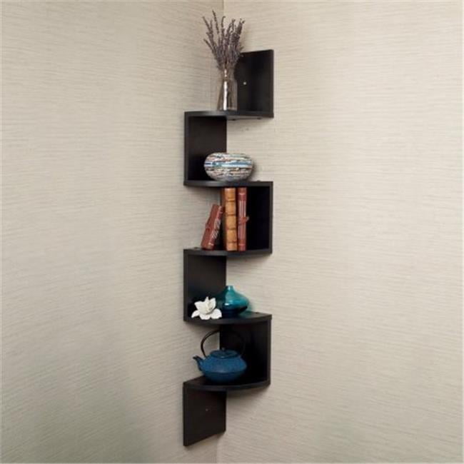 Danya B Xf11035ok Rustic Weathered Oak Laminate Corner Wall Mount Danya B Xf11035ok Rustic Weathered Oak Laminate Corner Wall Mount Shelf Large