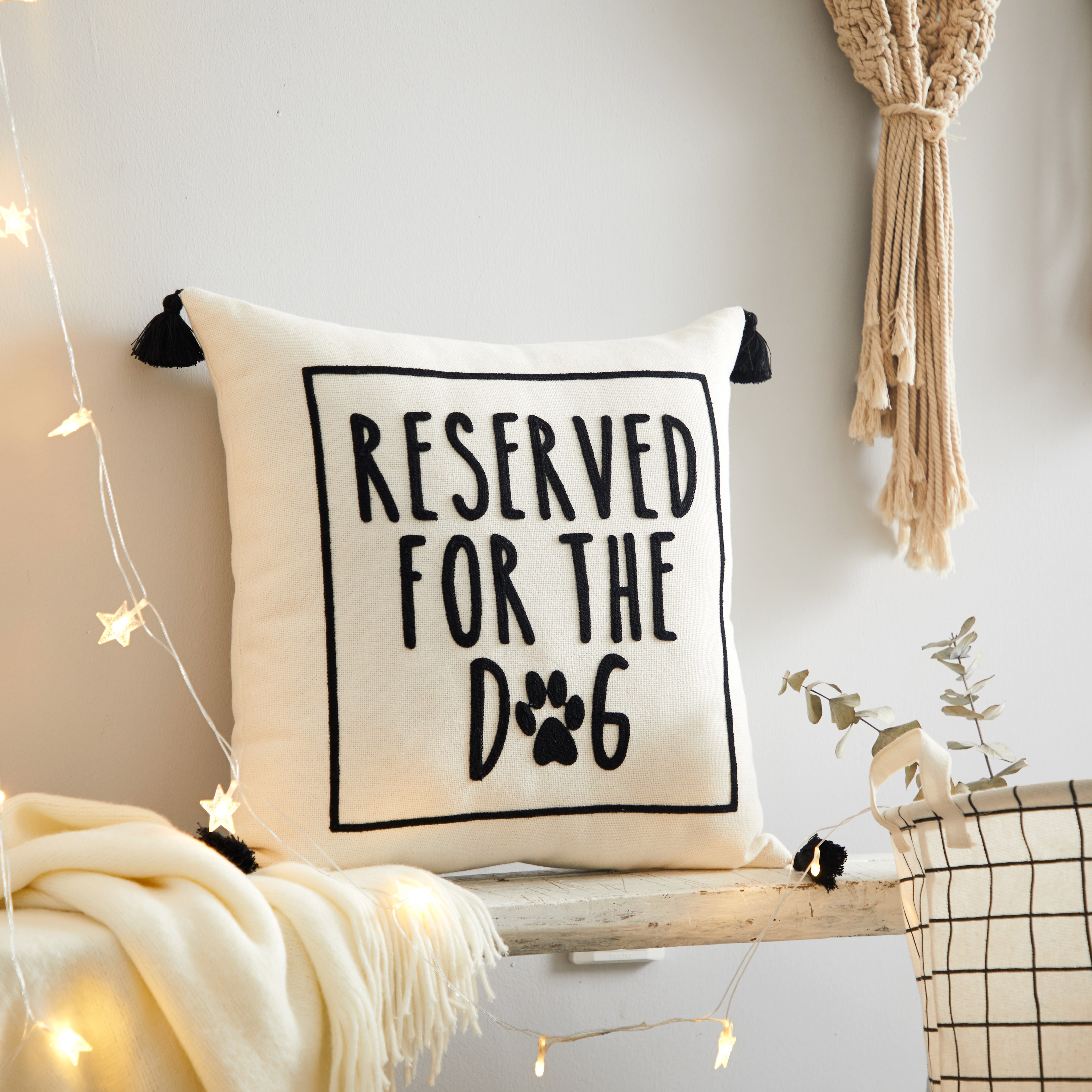Mainstays Reserved for the Dog Throw Pillow, 18x18 photo 6