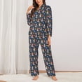 thumbnail image 2 of Fuzoiu Garden Gnomes Print Women's Long-Sleeved Pajama,Lounge Button Down Nightwear,Womens Notch Collar Pajama Set-Medium, 2 of 7