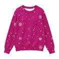 thumbnail image 4 of ITSAME Christmas Sweater for Girls (5-15) Snowflake Polka Dot Print Crewneck Long Sleeve Knit Pullover for Holiday Party Size 7, 4 of 6