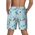 thumbnail image 3 of Sigee Sailboats Anchors Print Mens Swim Trunks with Compression Liner Quick Dry Swim Stretch Beach Shorts with Pockets,S-3XL, 3 of 7