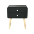 thumbnail image 1 of hirigin Double Drawers Night Table, Wooden Bedsides Storage Side Cabinet, 1 of 9