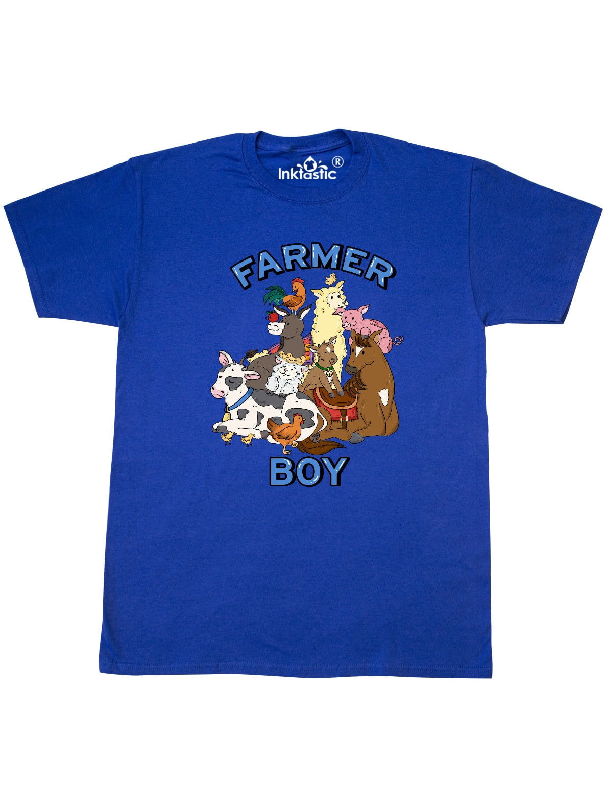 INKtastic Farmer Boy with Happy Farm Animals TShirt