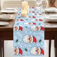 thumbnail image 3 of Table Runners 60 Inches Long Dress Scarves, Merry Christmas Farmhouse Kitchen/Dining Table Runner, Small Coffee Tablerunners, Santa Claus Xmas Winter Leaves Snowflake Sky Blue 13x60 Inch, 3 of 9