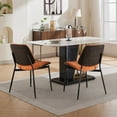 thumbnail image 3 of Tcbosik Upholstered Dining Chairs Set of 2, Modern Faux Leather Armless Kitchen Chair, Mid Century Leisure Accent Chair with Metal Legs for Living Room, Bedroom, Orange, 3 of 10
