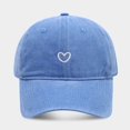 thumbnail image 2 of Baseball Cap Women! Comdrip Women Solid Color Heart Embroidered Soft Top Outdoor Washed Baseball Cap Womens Baseball Hat Blue One Size, 2 of 4
