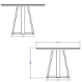 thumbnail image 3 of Duffy Wood 45" Moderne Table à Manger Côtière Ronde en Blanc Cassé, 3 of 6
