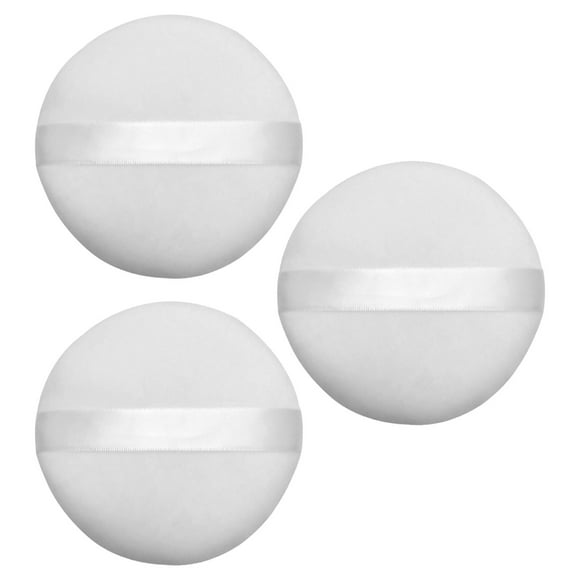Houppette Grande en Velours pour le Corps, Houppettes de Maquillage avec Ruban en Satin 4 Po, 3 Pcs