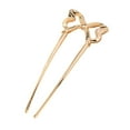 thumbnail image 6 of Bradem French Bow Hair Pins U Shaped,Black/Silver/Gold Metal,2 Long Prongs,Large Hairpins for Long Thick Hair,Chignon/Bun Updos, 6 of 7