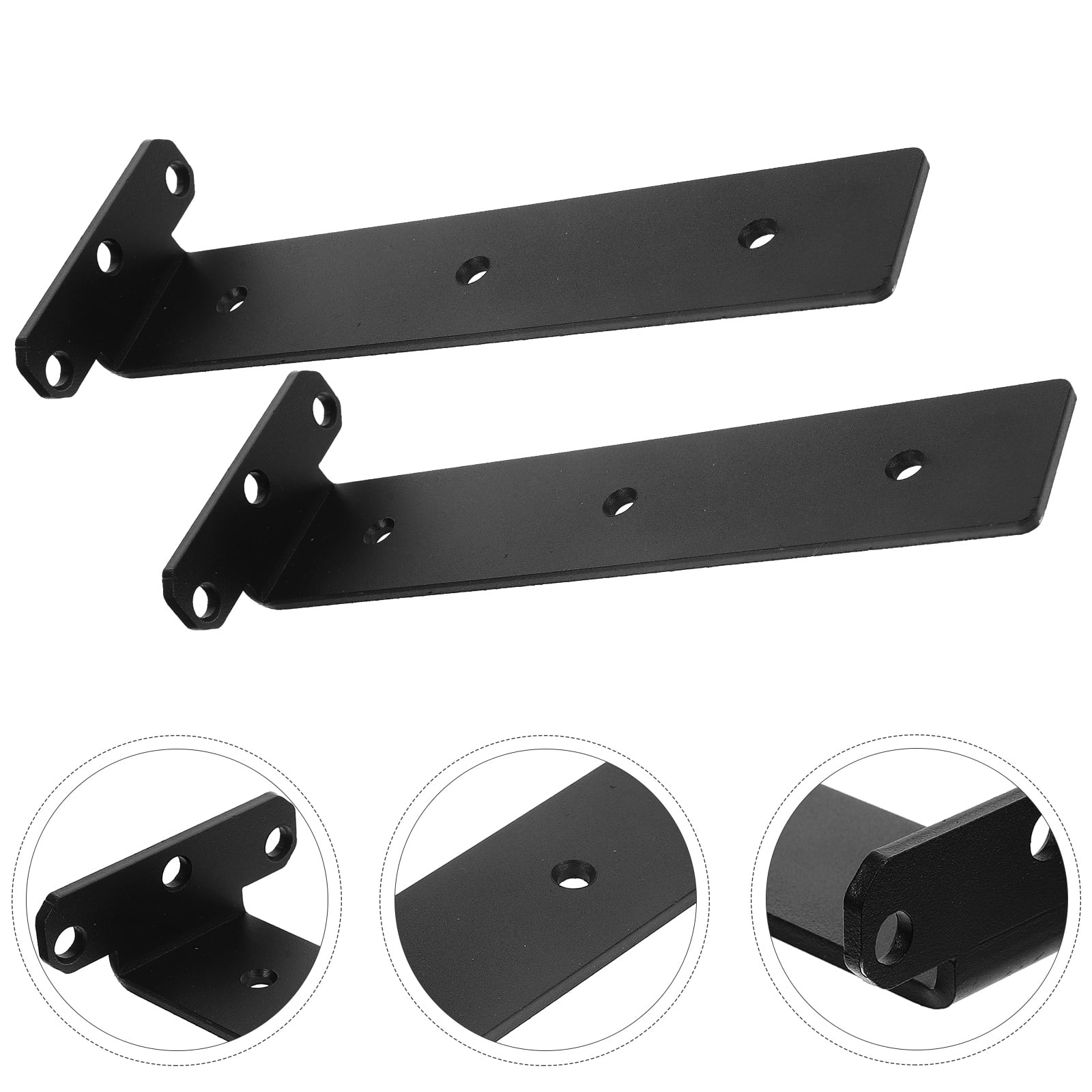 Black Steel Floating Shelf Brackets for Home Use Strong Durable Easy to Install 10 Inch