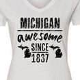 thumbnail image 4 of Inktastic Michigan Awesome Since 1837 Women's V-Neck T-Shirt, 4 of 5