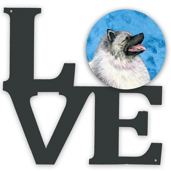 Blue Keeshond Metal Wall Artwork LOVE