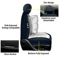 thumbnail image 3 of 2-Seats Car Seat Covers for 95% Sabaru Models Leather Auto Vehicle Seat Cushions Waterproof Seat Cover Airbag Compatible(White&Blue-Luxury), 3 of 6
