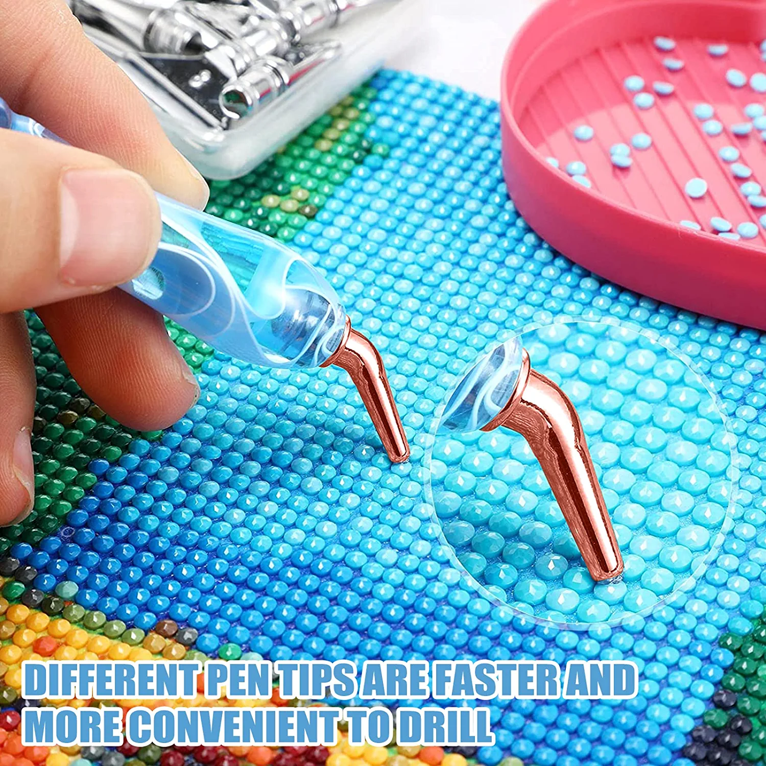 Diamond Painting Pen Tips With Four Different Colors Size - Temu