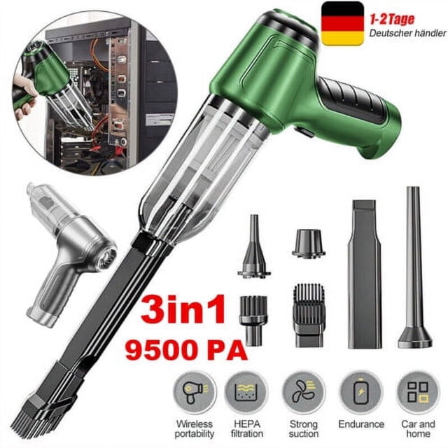 Multi-functional 3-in-1 Portable Vacuum Cleaner, Cordless Design for Wet & Dry High Power Suction, Lightweight Vacuum with Quiet Operation, Type-C Charging Brush Attachment