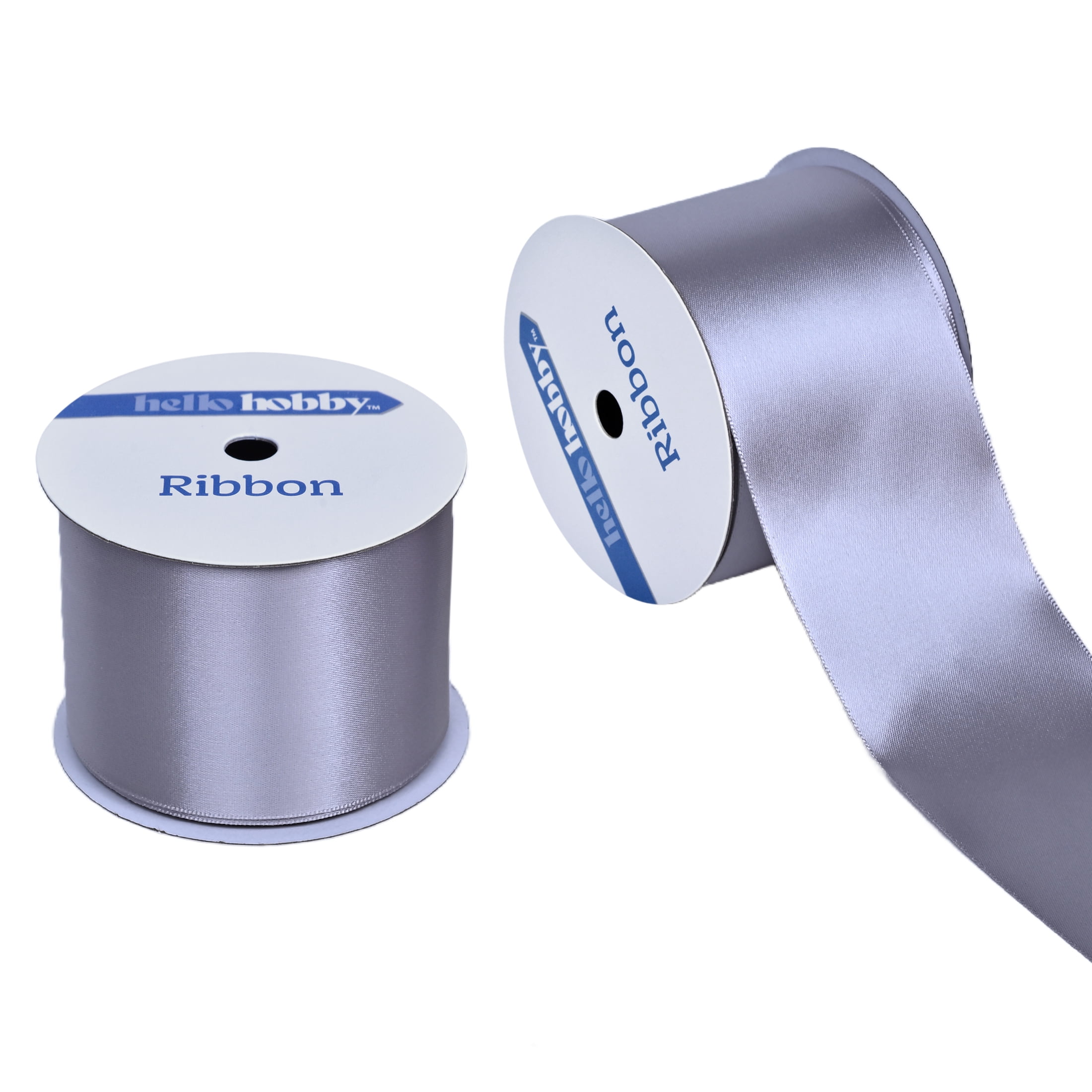 Gwen Studios 2 1/4" Gray Satin Ribbon, 4 Yards