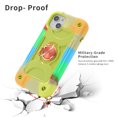 thumbnail image 6 of Dteck for iPhone 14 Plus Case with Double Ring Stand, Heavy Duty Silicone +PC Military Grade Shockproof Back Cover for iPhone 14 Plus,Yellow Green, 6 of 6