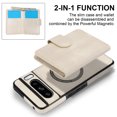 thumbnail image 4 of Allytechgroup Detachable Cards Holder Case for Google Pixel 8 Pro, RFID Blocking 2 In 1 Wallet PU Leather Case with Stand Compatible with Magsafe Shockproof Cover for Google Pixel 8 Pro, White, 4 of 5