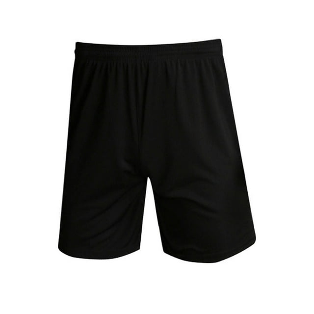 VONKY Polyester Men Basketball Pant Portable Replacement Solid Color Sweat Absorbent Drawstring Football Short Clothing Black 3XL