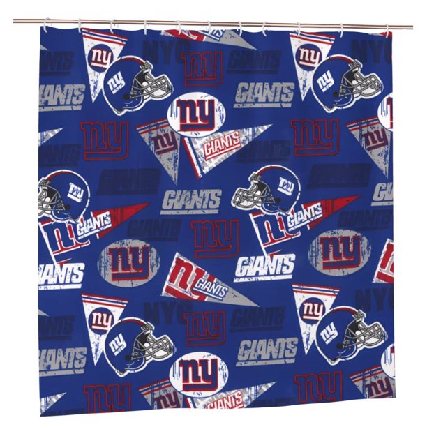 Cortinas opacas impermeables personalizadas del equipo de fútbol de los Gigantes, cortinas impermeables, cortina de ducha para baño, cortina de ducha para el hogar antialtas temperaturas, 72 x 72
