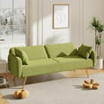 thumbnail image 7 of Convertible Folding Futon Sofa Bed Sleeper Couch for Living Room,70 inch Linen Upholstered Recliner Loveseat Daybed with Adjustable Backrest,2 Throw Pillows for Compact Space,Dorm,Green, 7 of 7