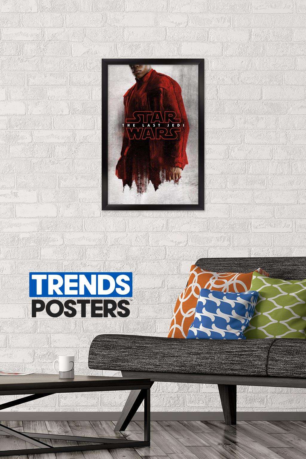 Star Wars: The Last Jedi - Red Finn Wall Poster, 14.725" x 22.375", Framed