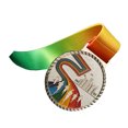 thumbnail image 2 of Gonyscag Medalla De Ganador Aleación De Zinc Textura Exquisita Cinta Colorida Medalla De Participación Resistente para Campamento Deportivo De Verano(Plata), 2 of 14
