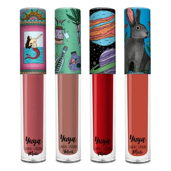 Yuya - Paquete 4 Labiales líquidos Mate (Sirena, Te quiero, Mi amor, Quédate)