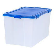 IRIS 156 Qt. Plastic Storage Bins with Sealed Lids, Clear Gasket Box, Airtight Containers