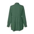 thumbnail image 6 of ClodeEU Womens Long Sleeve Collar Button Peplum Shirts Tops,Cute Trendy Tunic Blouses Green,Womens Plus M, 6 of 6