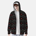thumbnail image 3 of Picia Red Poker Women's Men's UPF 50+ Sun Protection Hoodie Shirt Long Sleeve SPF Fishing Outdoor UV Hiking Lightweight Shirts-X-Large, 3 of 9