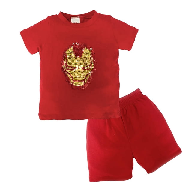 Conjunto Playera Y Short Marvel Con Bordado De Lentejuelas