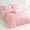 Pink Ruffle (Only Cover)-Full, variant on Bark Green Bohemian Queen Size Microfiber Duvet Cover Set 3pc Soft Lightweight Retro Farmhouse