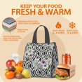 thumbnail image 5 of Pioneer Flower Floral Print Pattern Insulated Lunch Bag for Women & Adults,Large Portable Soft Cooler Lunch Bag,Thermal Food Storage Tote with Pearl Cotton,8.66L,8.75x5.75x9.5 Inch, 5 of 6