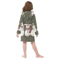 thumbnail image 7 of FORMRS Niños Bathrobe Unisex Hooded Robe Soft Plush Pajamas Sleepwear, Size 10-12T, Gray Cute Snowmen, 7 of 7