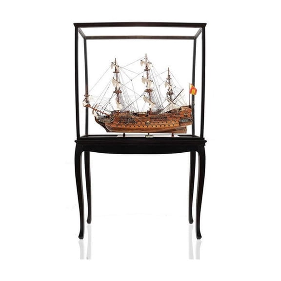San Felipe Floor Display Case - Medieval Maritime Model Showcase - Museum Quality Decoration - 44.8 x 9.3 x 15 Inches