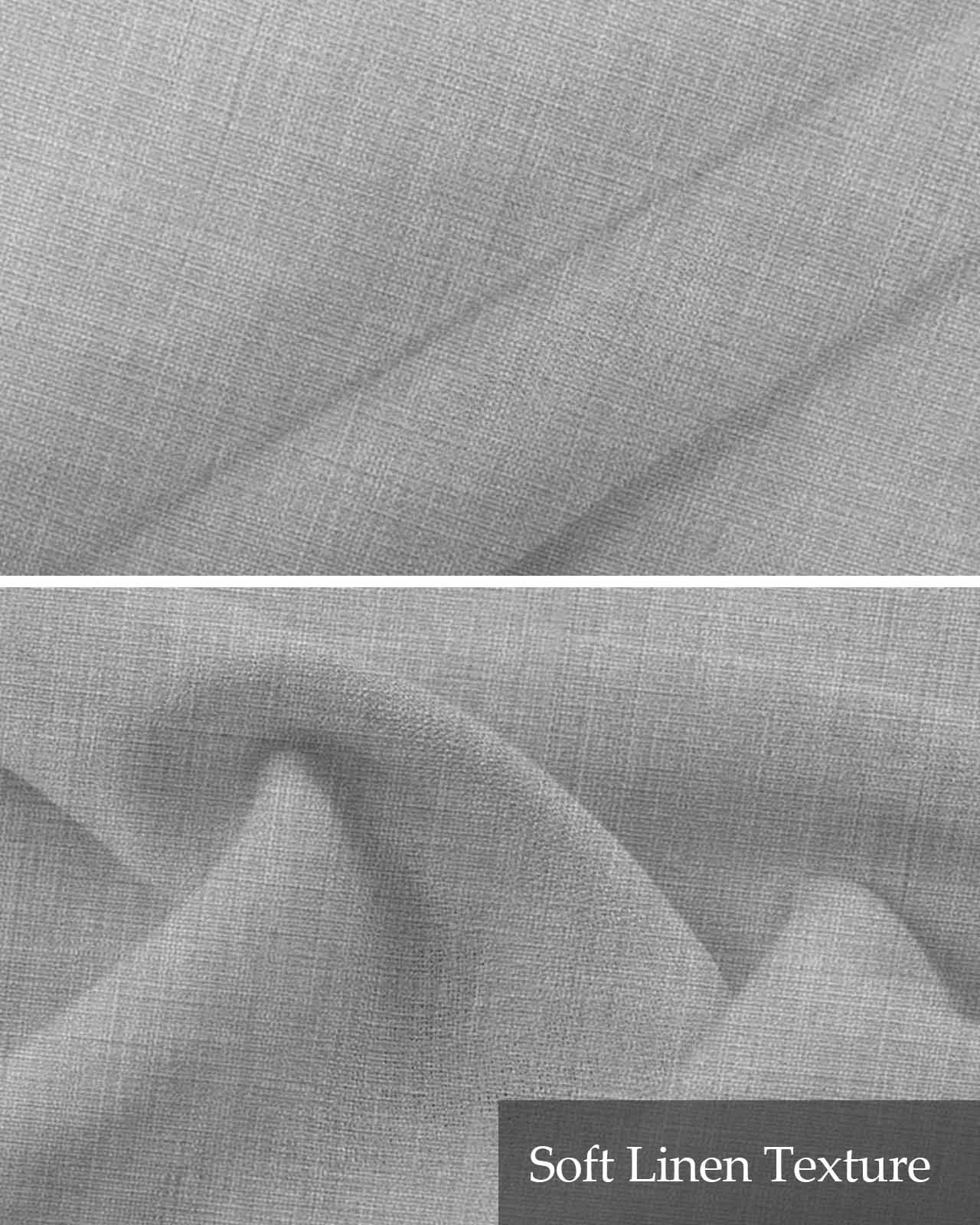 Grey Farmhouse Kitchen Valances for Windows Farmhouse Linen Window Valance Curtain for Living Room Window Treatment Vintage Country Monochrome Textured Valance Rod Pocket Topper Drape, 42 x 18 Inch